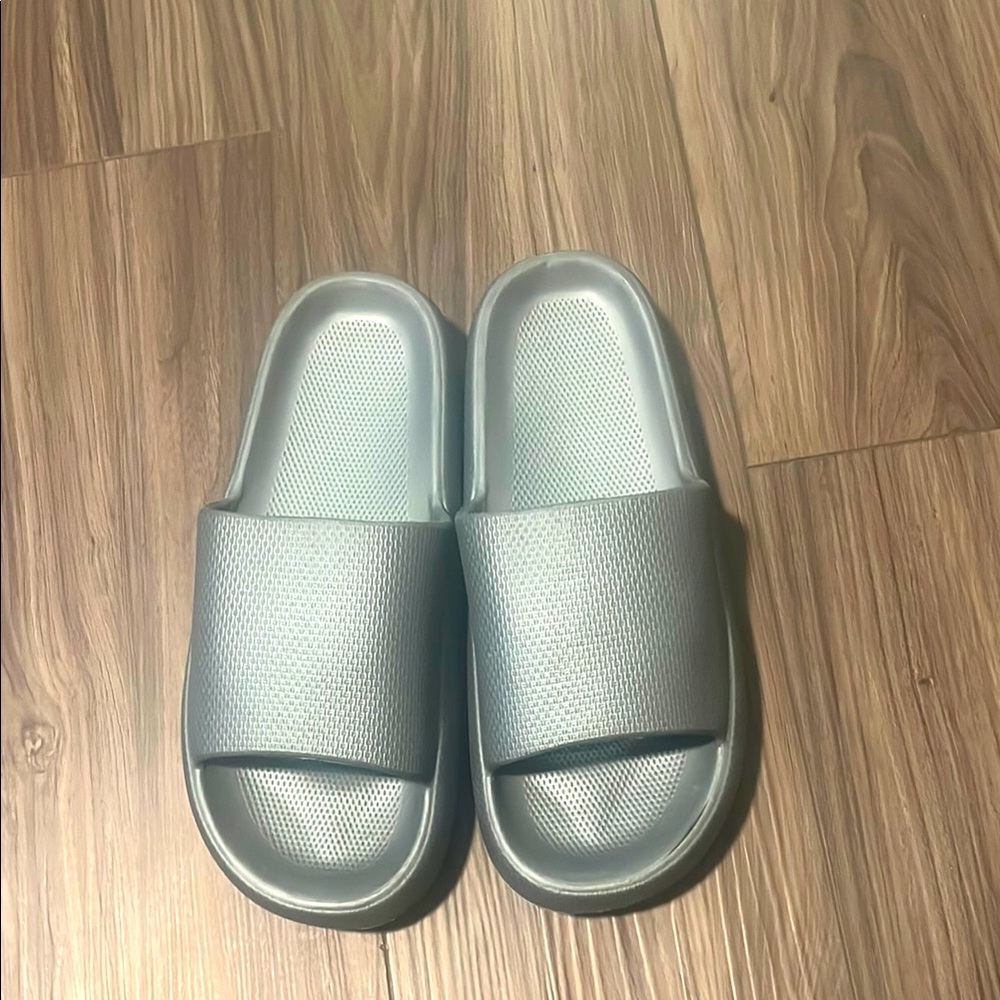 Silver Slide Sandals